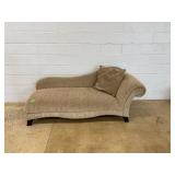 Upholstered Chaise Lounge with Pillow