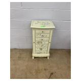 Hand-Painted Floral Wood Jewelry Armoire