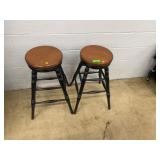 Wood Bar Stools with Black Legs