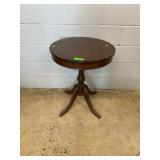 Round Wood Pedestal Side Table