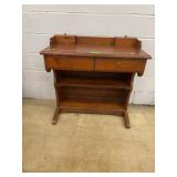 Wooden Desk with Two Drawers and Shelves