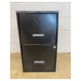 Black Metal Two-Drawer File Cabinet