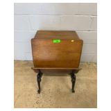 Wood and Cast Iron School Desk with Bench