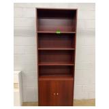 Wood Bookcase with Shelves and Cabinet