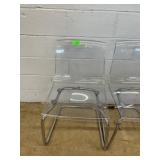 4 Clear Acrylic and Chrome Side Chairs