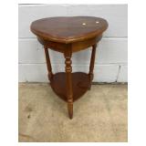 Wooden Heart-Shaped Side Table with Shelf