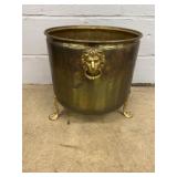 Brass Planter With Lion Head Handles and Paw Feet