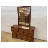 Kneehole Crafts Solid Cherry Dresser with Mirror