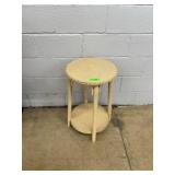 Round Wicker 2-Tier Accent Table