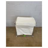 Chrome and Canvas Double Laundry Hamper