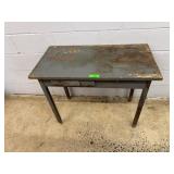 Gray Painted Wooden Table with Drawer