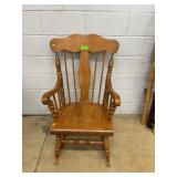 Wooden Spindle-Back Rocking Chair