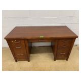 Ethan Allen Double Pedestal Oak Desk