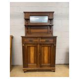Antique Jelly Cupboard w/ Gallery Mirror