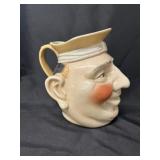 Contemporary Pottery Face Jug Pitcher