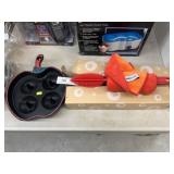 Cleaning Brushes w/ Cast Metal Apple Pan