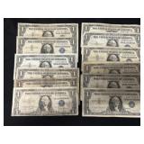 (12) $1 Silver Certificates