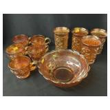 Assortment Marigold Carnival Glass