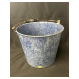 Blue Agateware Pail