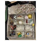 Contemporary Mercury Glass Orn. & Garland