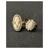(2) 14K Gold Ladies Rings