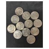 (12) Eisenhower $1 Coins
