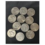 (12) Eisenhower $1 Coins