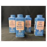 (4) NOS Baby Powder Tins