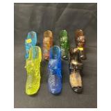 (7) Art Glass Shoes