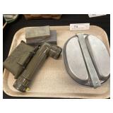 Military Mess Kit & Flashlight, First Aid Kit
