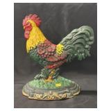 Cast Metal Rooster Form Doorstop