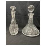(2) Waterford Crystal Decanter Bottles