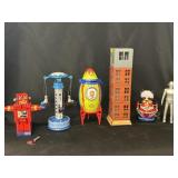 Grouping Contemporary Tin Litho Wind-Up Toys