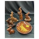 Redware Rabbits w/ Becky Mummert Plate