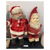 (2) Vintage Plush Santa Dolls