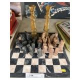 Marble Chess Set w/ Candlesticks
