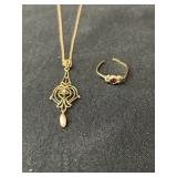 10K Gold Necklace w/ Ring