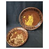 (2) Becky Mummert Redware Plates