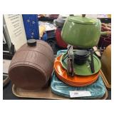 Fondue Pot w/ Plastic Serving Plates