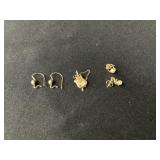 14K Gold Earrings w/ Pennant