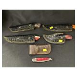 Grouping Damascus Crafted Knives