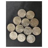 (12) Eisenhower $1 Coins