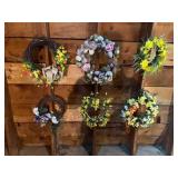 Six Artificial Floral Wreaths