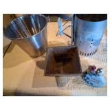 Metal Bucket, Charcoal Chimney, Planter, Figurine