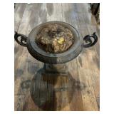 Cast Iron Urn with Decorative Handles