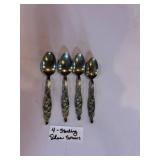 4 Sterling Silver Spoons