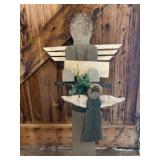 Handcrafted Wood Angel Yard Decoration