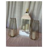 Metal Wire Candle Holders and Lantern Set