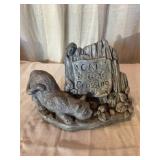 Cast Stone Cat Crossing Garden Statue