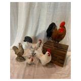 Decorative Rooster and Chicken Figures